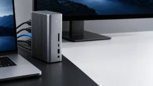 Macと外部モニターの接続を確認するThunderboltドックのイメージ